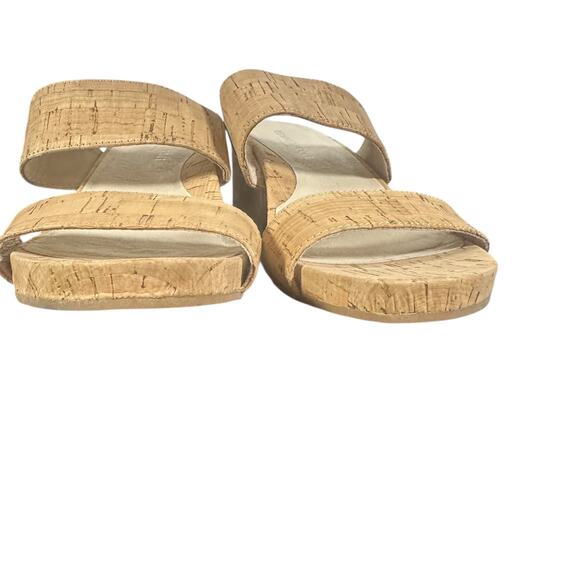 Kenneth Cole Natural Cork Wedge Slide Sandals Size 8 Comfort Casual Summer - Picture 3 of 9